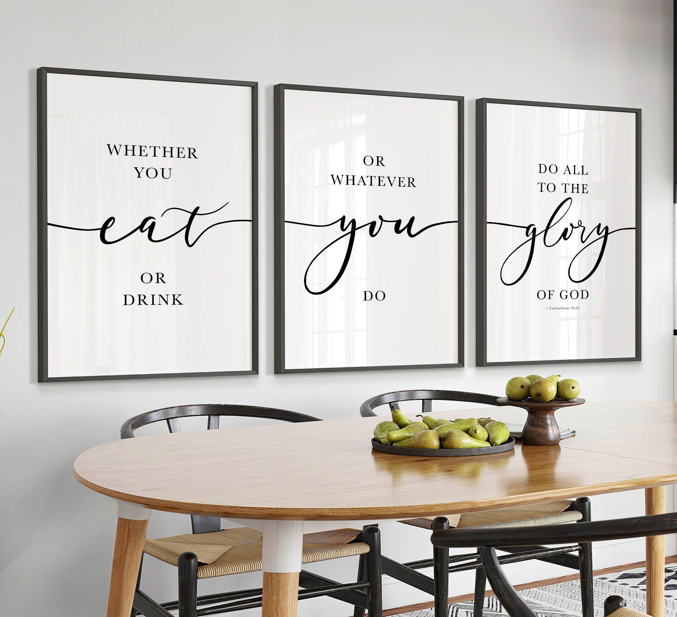 Do All to the Glory of God, 1 Corinthians  10:31 | Trio Set, Christian Wall Art, A3 at XILEF Art